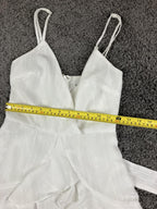 Saints Secrets White Ruffle Faux Wrap Mini Dress Striped Bridal Party XS