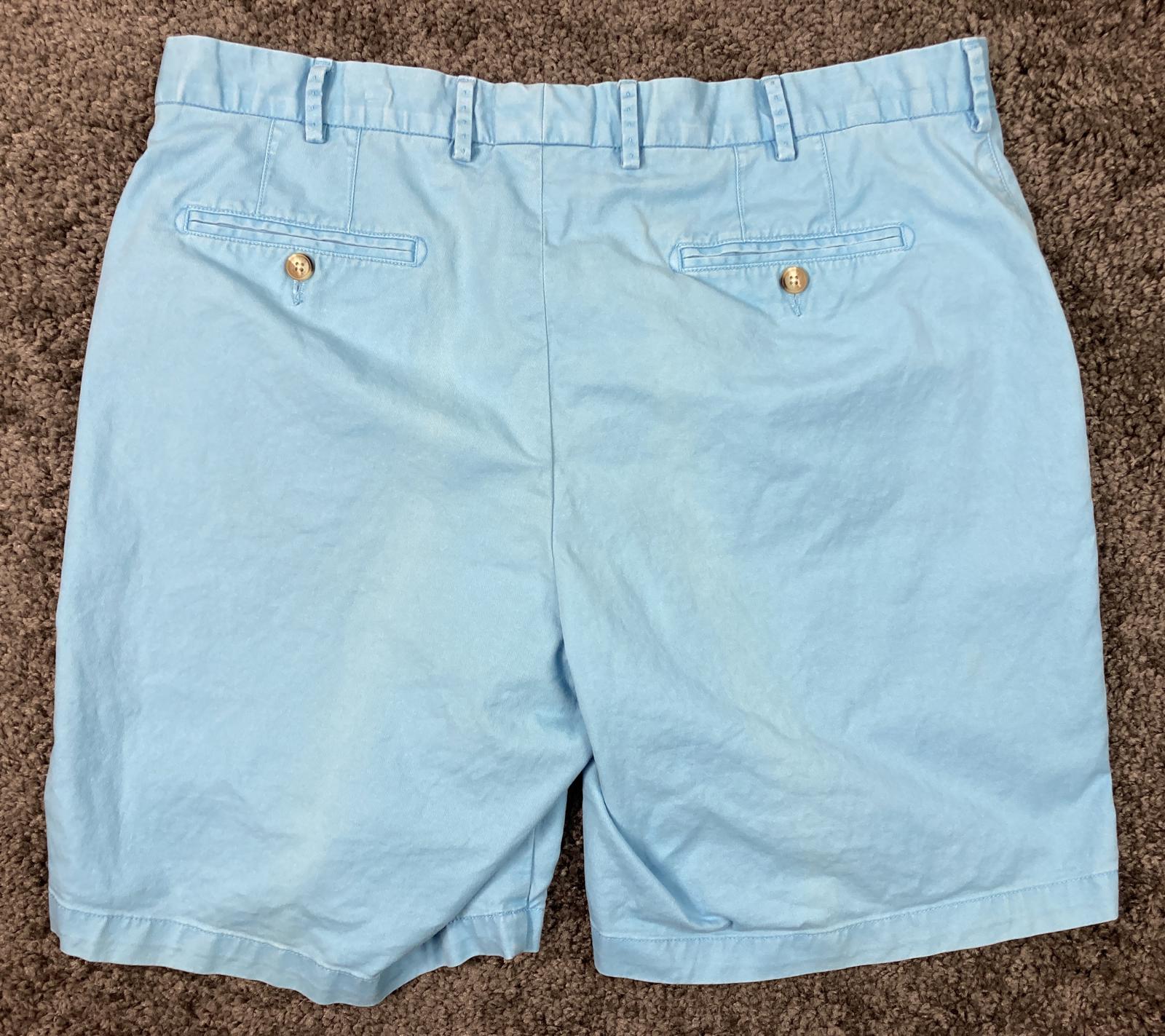 Peter Millar Men’s Size 38 Stretch Pima Cotton Chino Golf Shorts Light Blue Peru