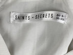 Saints Secrets White Ruffle Faux Wrap Mini Dress Striped Bridal Party XS