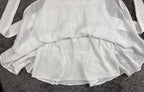 Saints Secrets White Ruffle Faux Wrap Mini Dress Striped Bridal Party XS