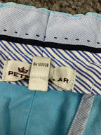 Peter Millar Men’s Size 38 Stretch Pima Cotton Chino Golf Shorts Light Blue Peru