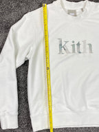Kith Asher Serif Crewneck Fluorite White Cotton Sweatshirt Womens Size Small