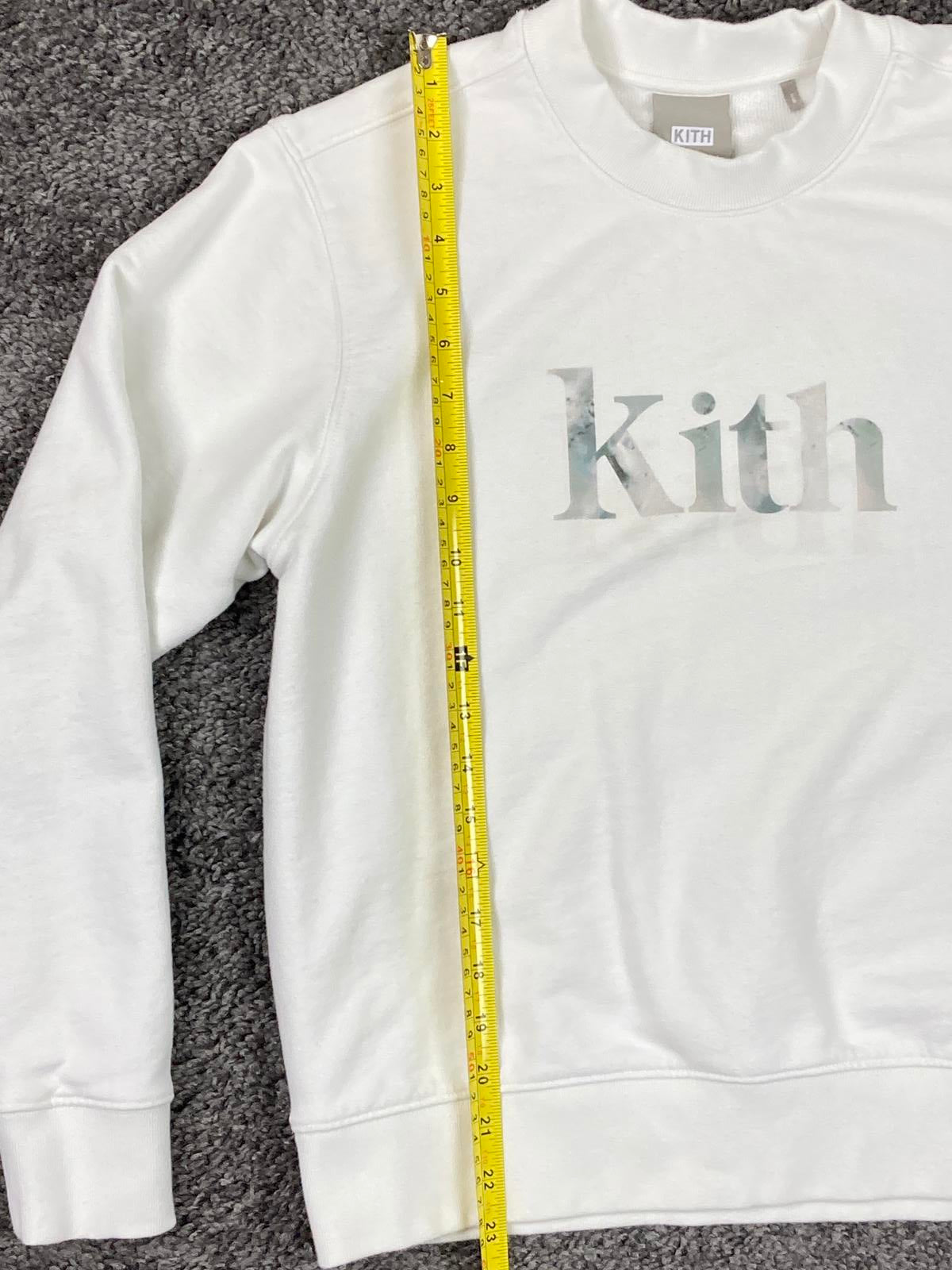 Kith Asher Serif Crewneck Fluorite White Cotton Sweatshirt Womens Size Small