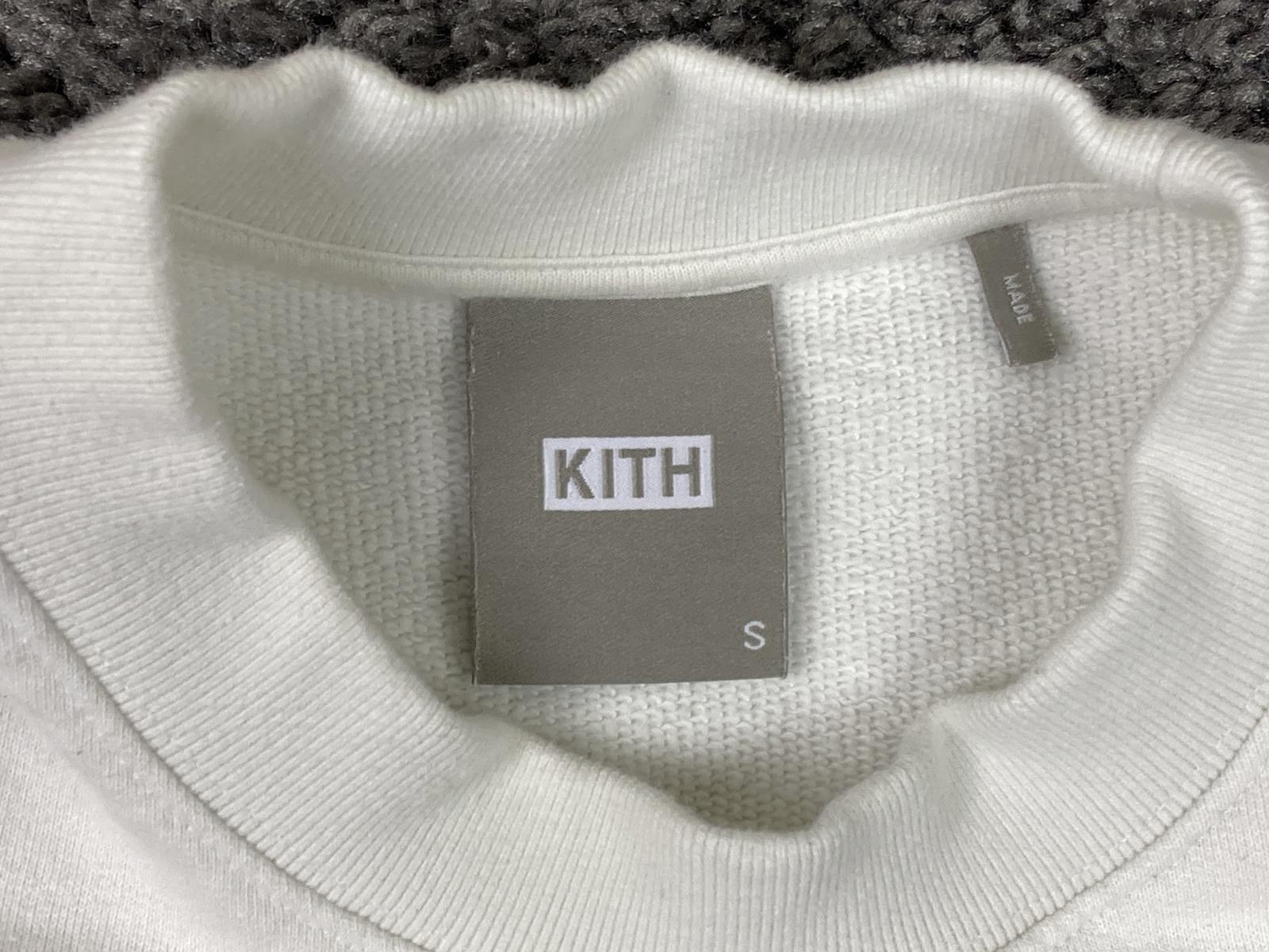 Kith Asher Serif Crewneck Fluorite White Cotton Sweatshirt Womens Size Small