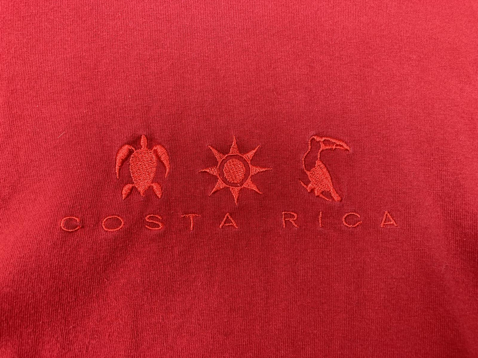 Tropic Joe's Costa Rica Embroidered Graphic T-Shirt Red Men’s Size M Soft Cotton