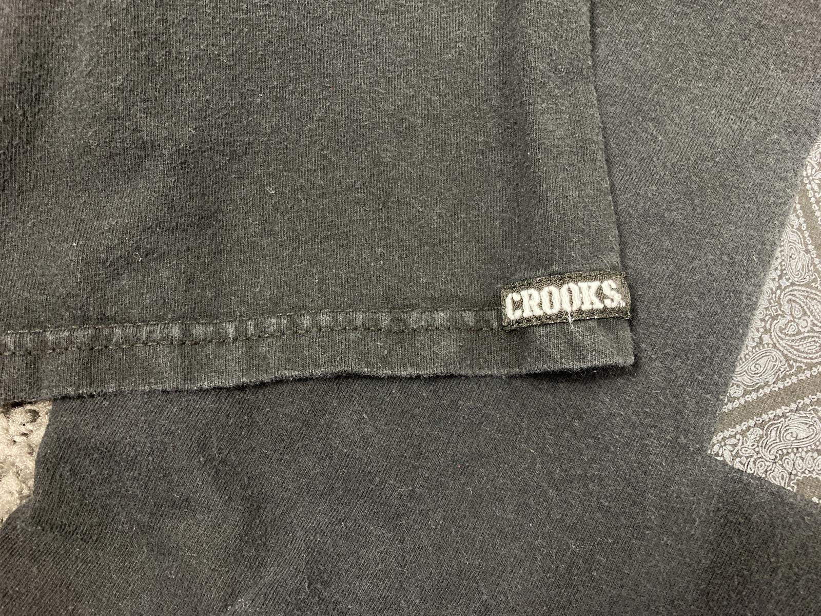 Crooks & Castles Black Bandana Paisley Box Logo T Shirt Men Sz XL Streetwear