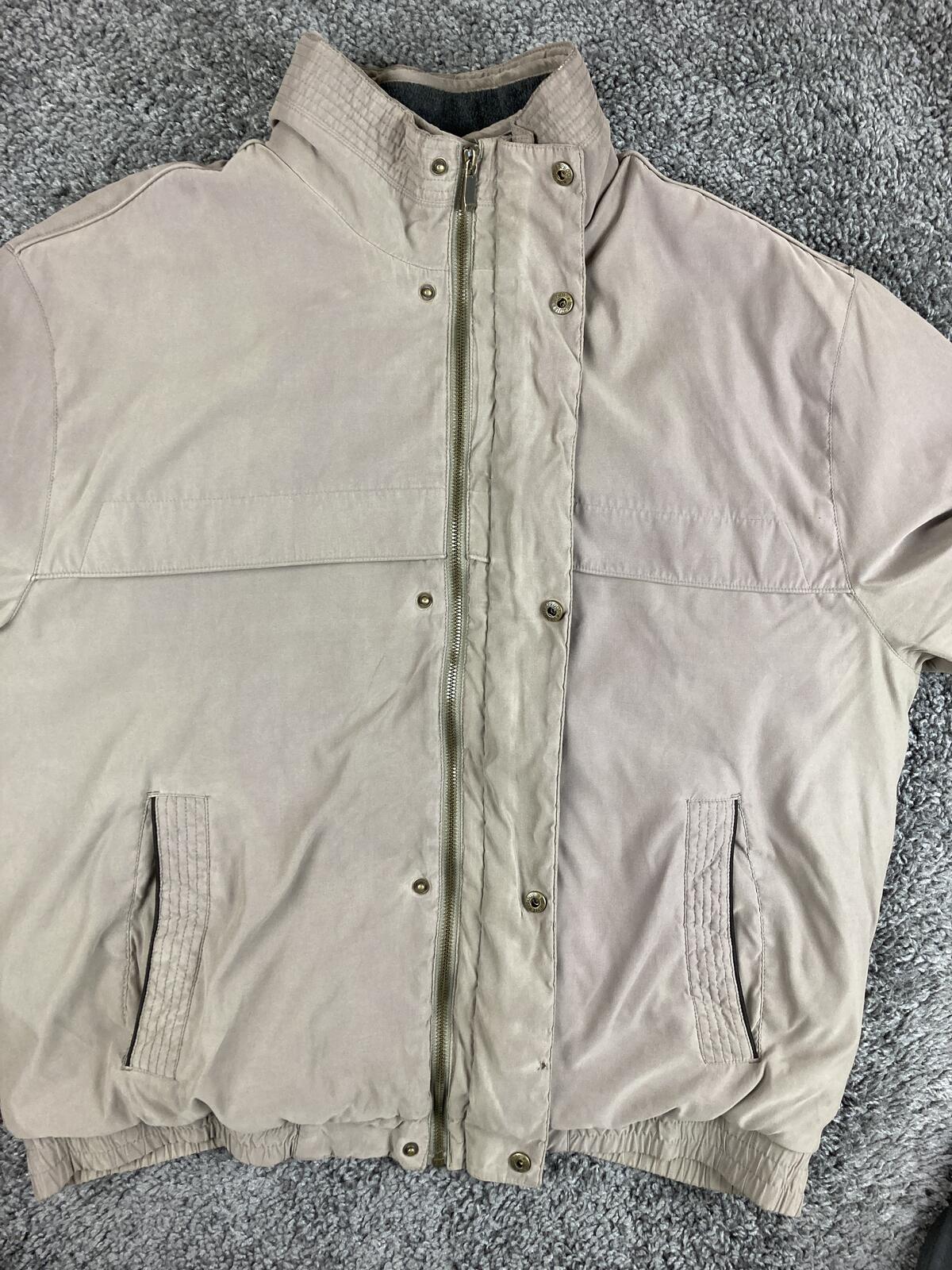 Weatherproof Mens Bomber Jacket Light Brown Full Zip Coat Sz XL