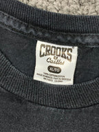 Crooks & Castles Black Bandana Paisley Box Logo T Shirt Men Sz XL Streetwear