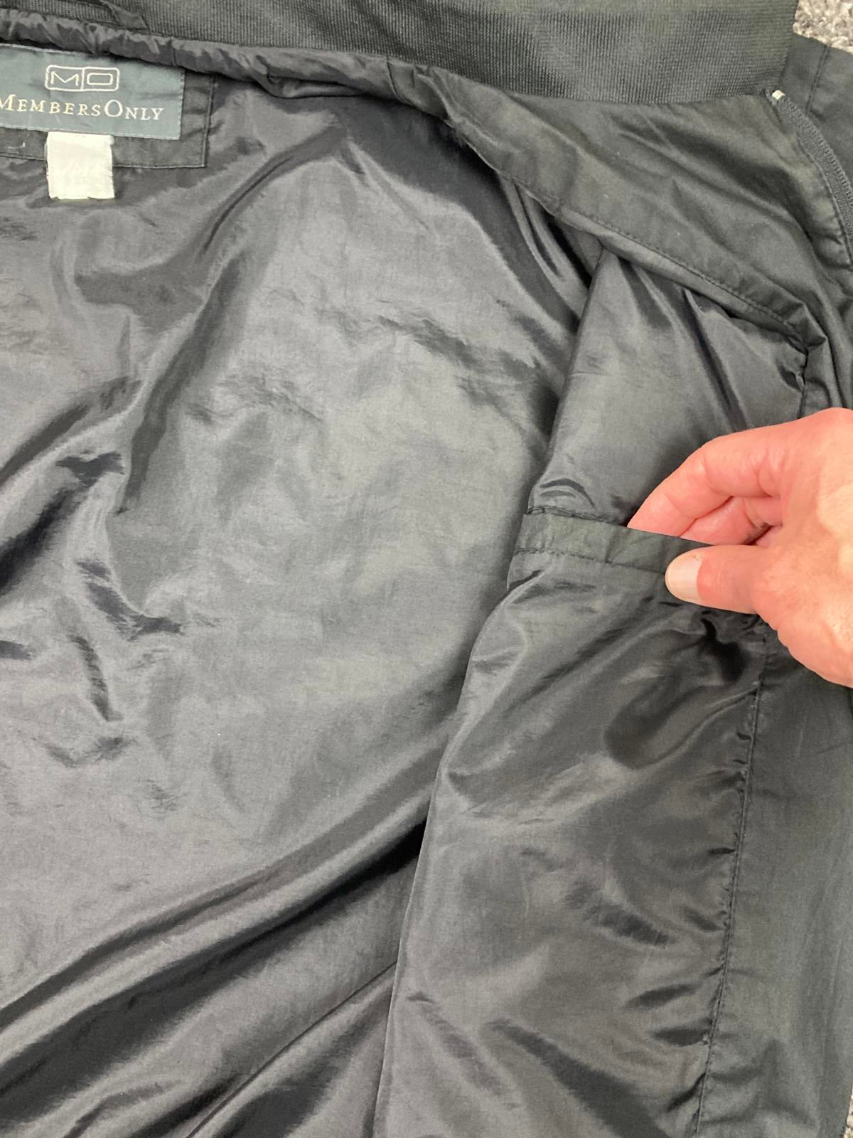 Members Only Black Bomber Jacket Men’s Zip Front Stand Collar Rib Knit Sz XXL