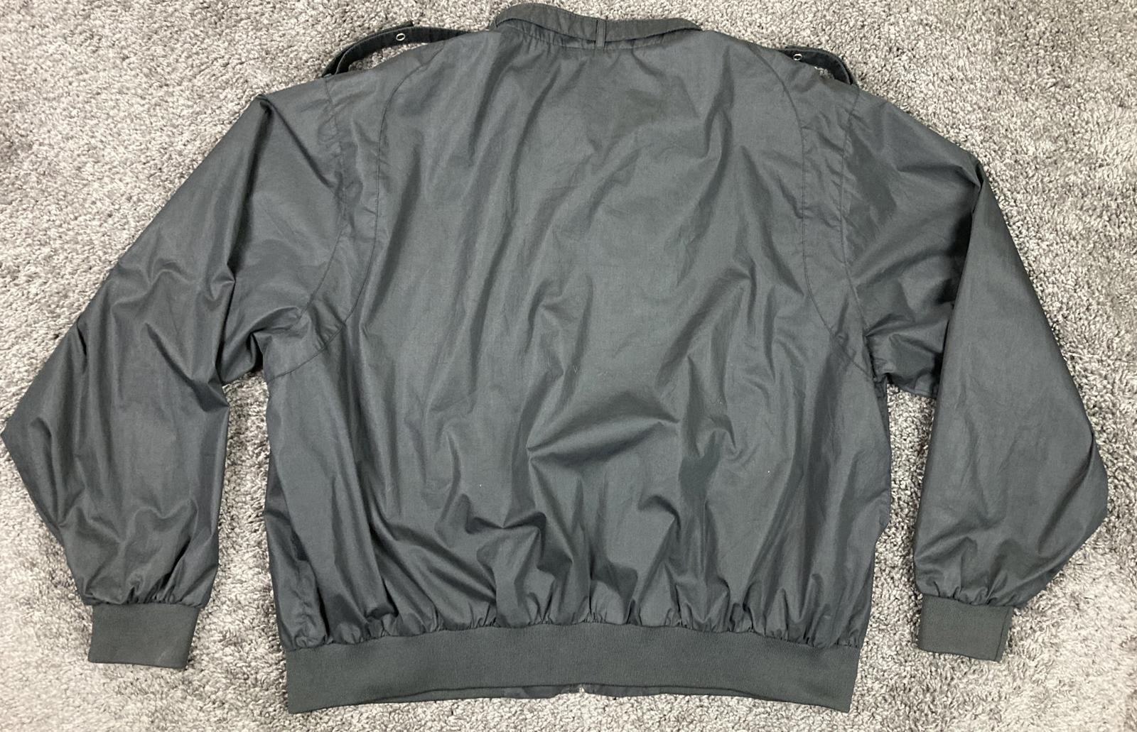 Members Only Black Bomber Jacket Men’s Zip Front Stand Collar Rib Knit Sz XXL