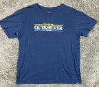 Quiksilver Gradient Line Navy Blue Graphic T-Shirt Short Sleeve Crewneck Mens L