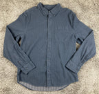 Bridge & Burn Sutton Men L Navy Blue Polka Dot Slim Fit Cotton Button Down Shirt