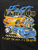 Fast & Furious Graphic T-Shirt Men Black Universal Studios Cars Movie Sz L
