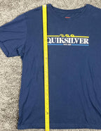 Quiksilver Gradient Line Navy Blue Graphic T-Shirt Short Sleeve Crewneck Mens L