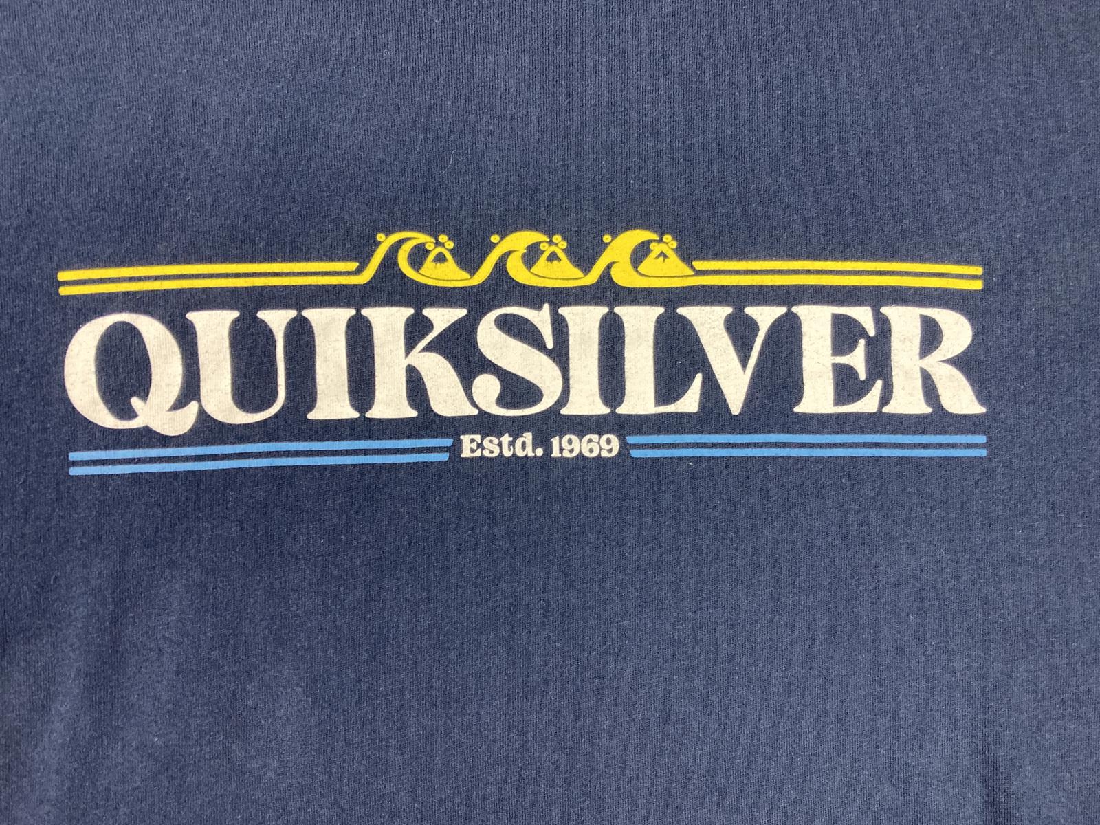 Quiksilver Gradient Line Navy Blue Graphic T-Shirt Short Sleeve Crewneck Mens L
