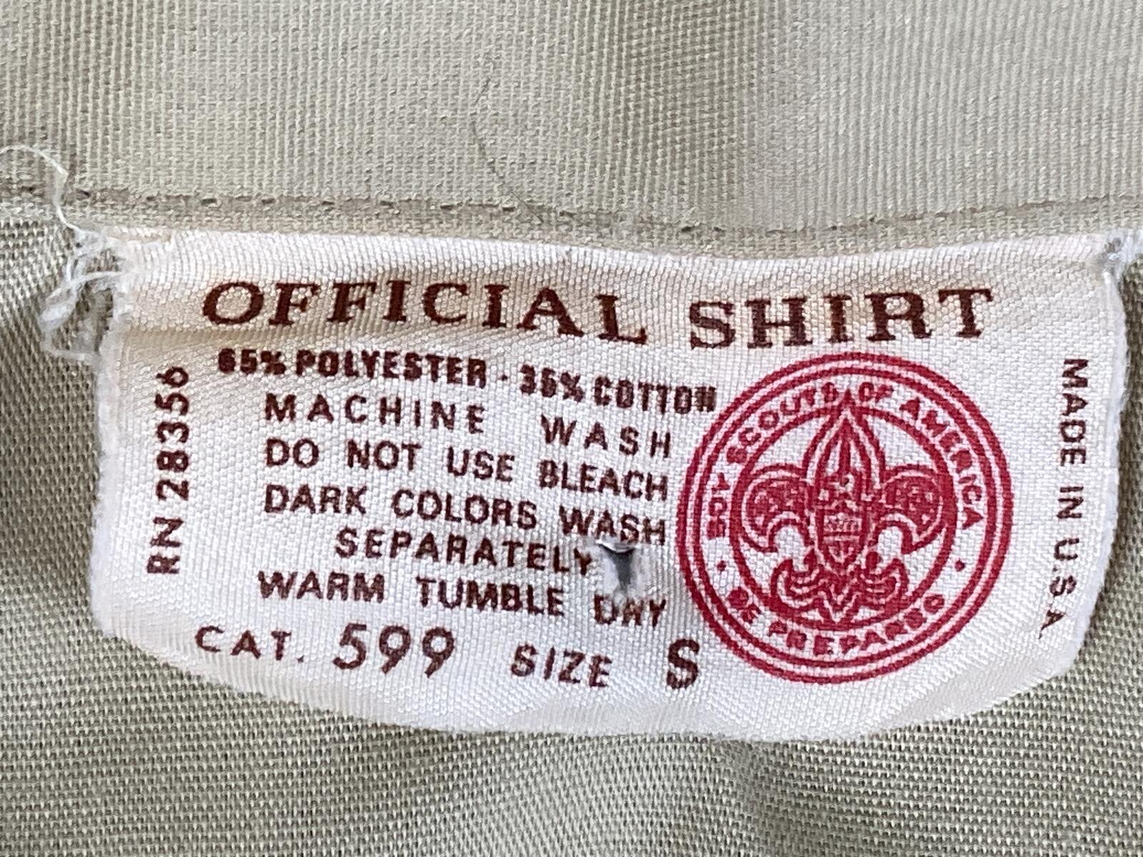 Vintage Boy Scouts of America BSA Short Sleeve Uniform Shirt Khaki Sz Small