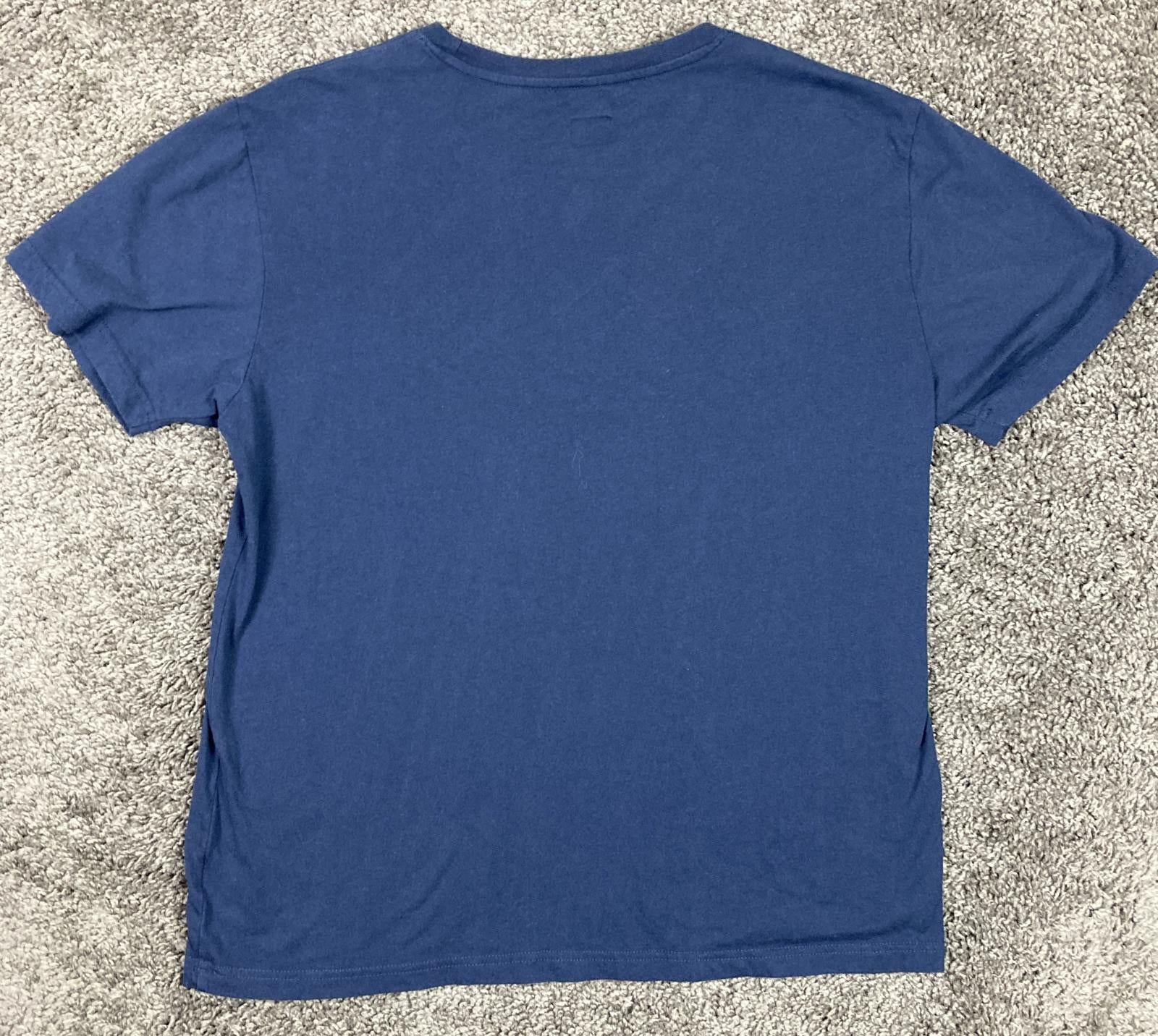 Quiksilver Gradient Line Navy Blue Graphic T-Shirt Short Sleeve Crewneck Mens L