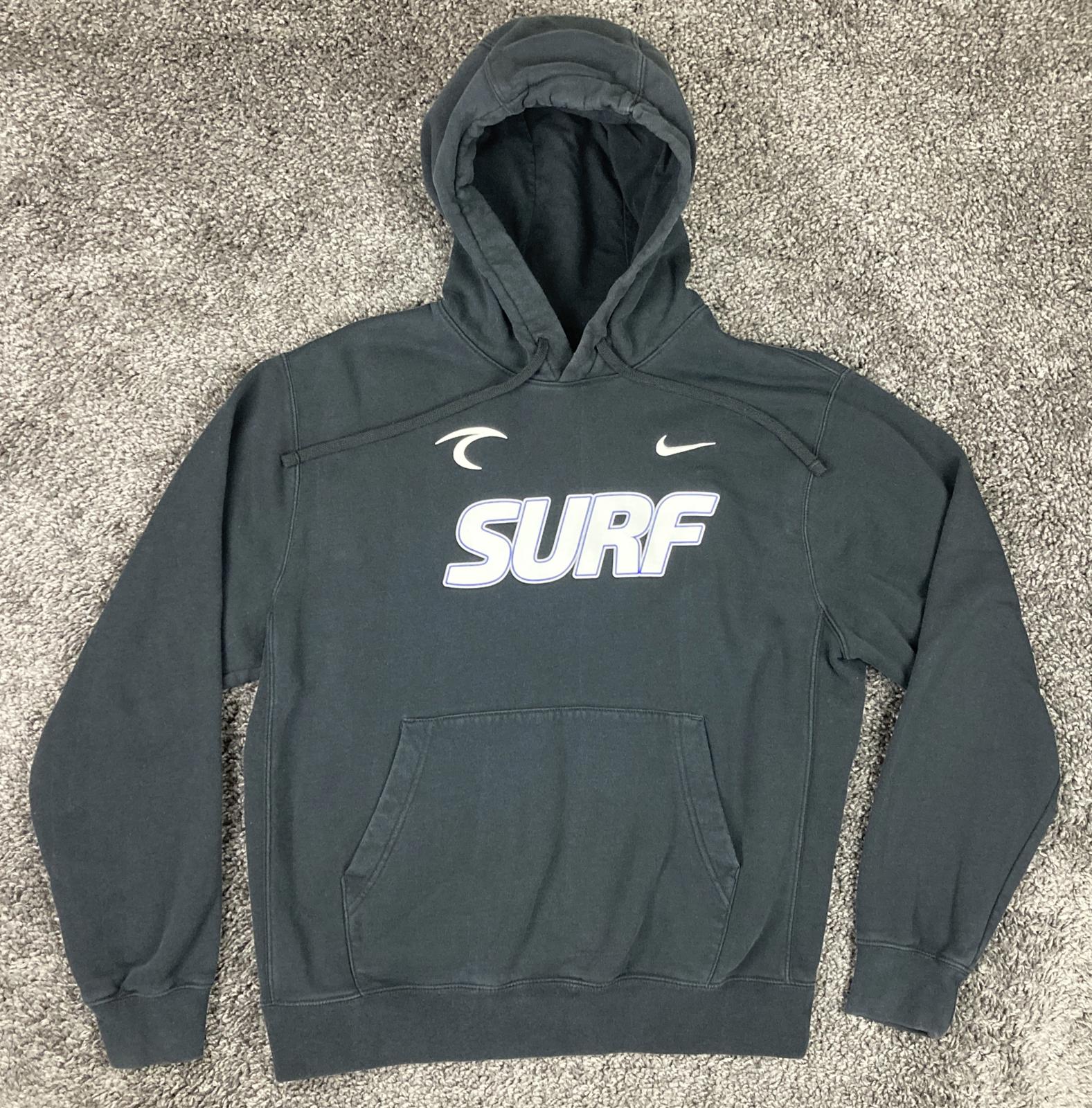 Nike SURF Pullover Men's Hoodie Sweatshirt Black Fleece Sz Medium