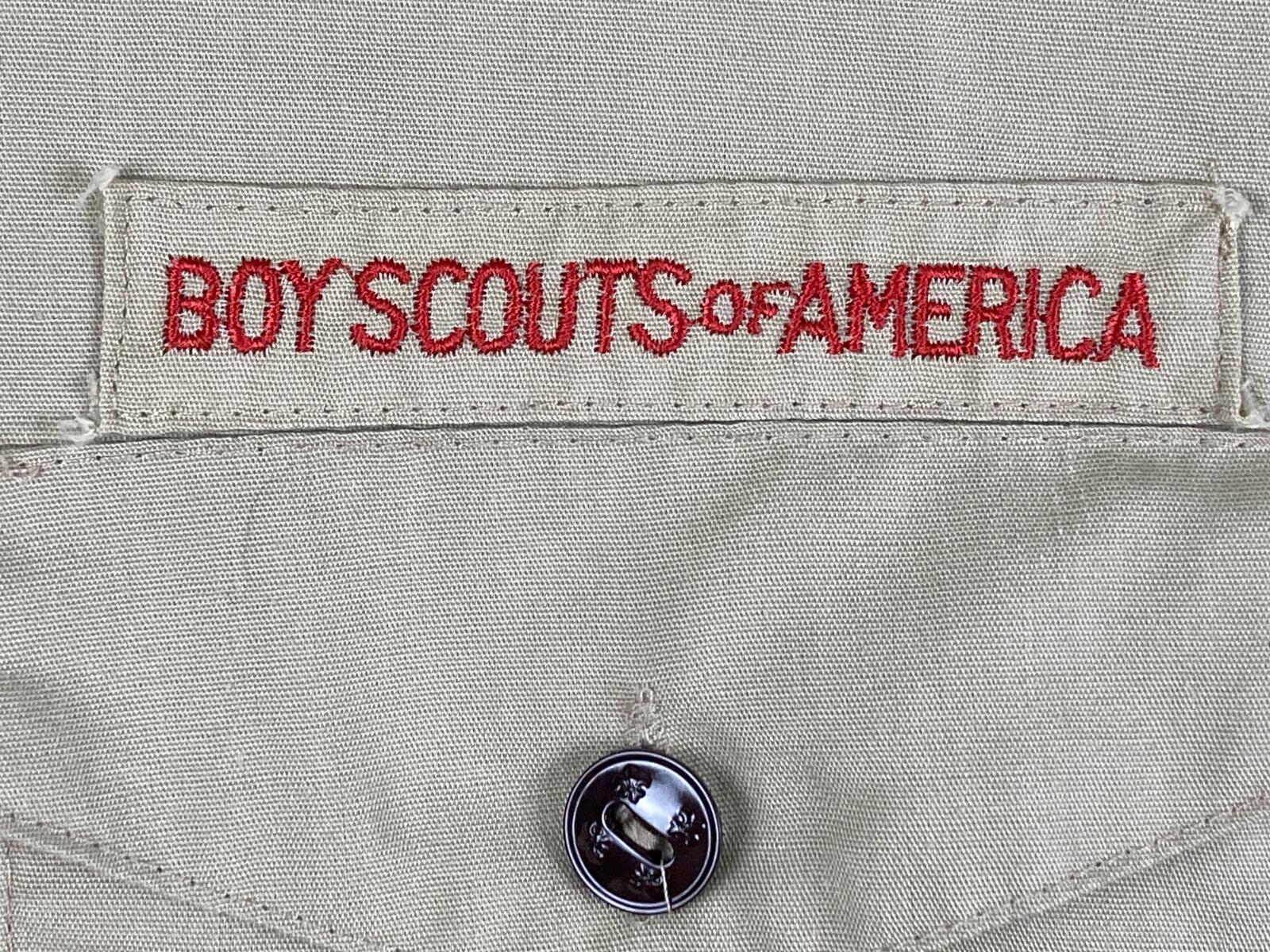 Vintage Boy Scouts of America BSA Short Sleeve Uniform Shirt Khaki Sz Small