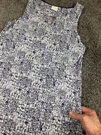 Soma Sleeveless Dress Women's Blue White Abstract Stretch Pockets Sz M