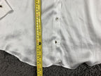 Zara White Satin Effect Blouse Shirt Gold Buttons Long Sleeve Shiny Silk Look M