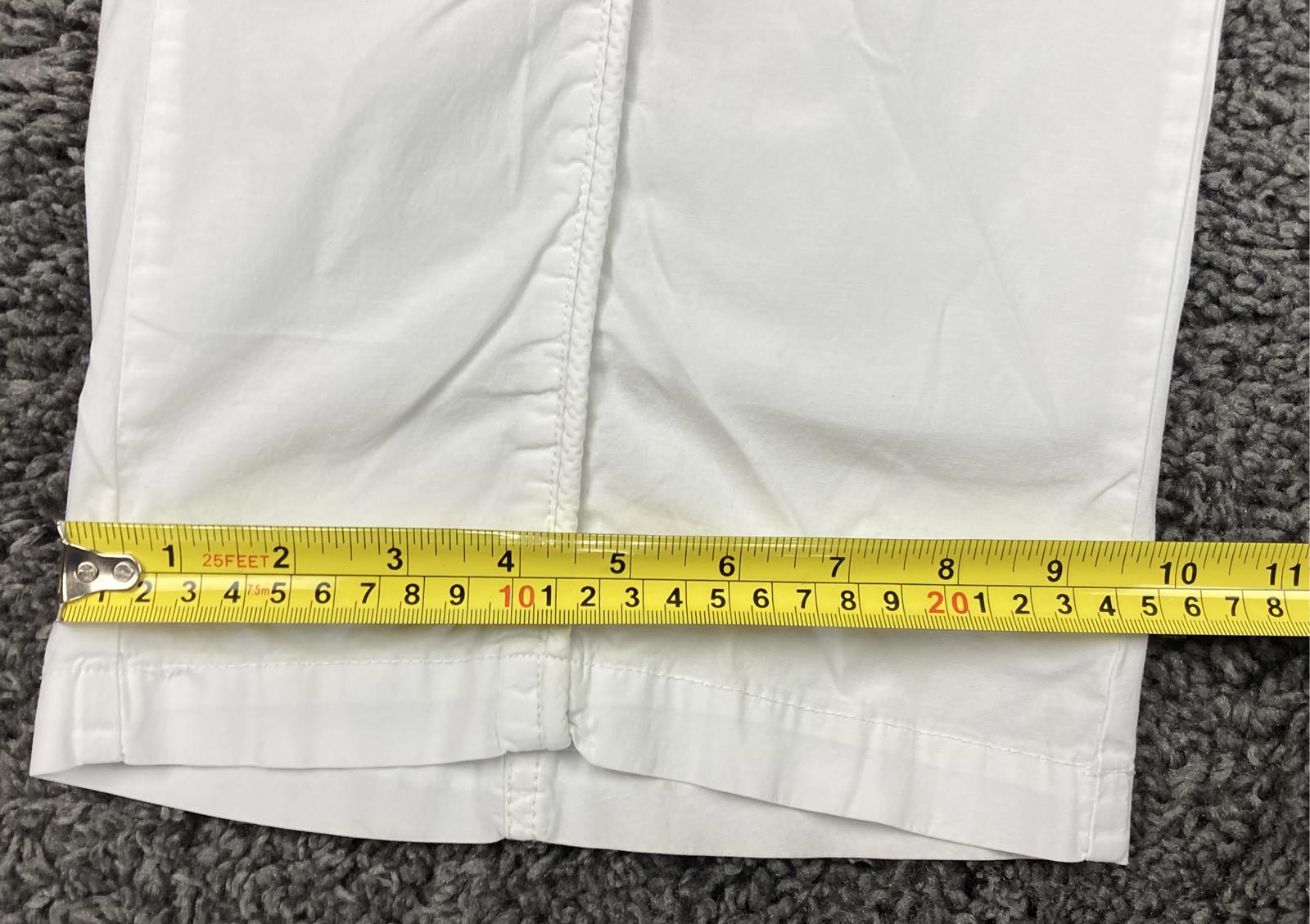 XCVI White Cargo Capri Pants Drawstring Zip Pockets Stretch Sz XL