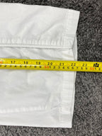 XCVI White Cargo Capri Pants Drawstring Zip Pockets Stretch Sz XL