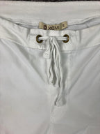 XCVI White Cargo Capri Pants Drawstring Zip Pockets Stretch Sz XL
