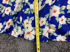 Vintage Royal Creations Hawaii Halter Dress Blue Hibiscus Floral Smocked S/M