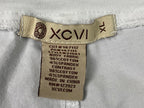 XCVI White Cargo Capri Pants Drawstring Zip Pockets Stretch Sz XL