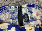 Vintage Royal Creations Hawaii Halter Dress Blue Hibiscus Floral Smocked S/M