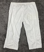 XCVI White Cargo Capri Pants Drawstring Zip Pockets Stretch Sz XL