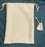 Stuart Weitzman Beige Drawstring Dust Bag 14x10 + Mini Pouch