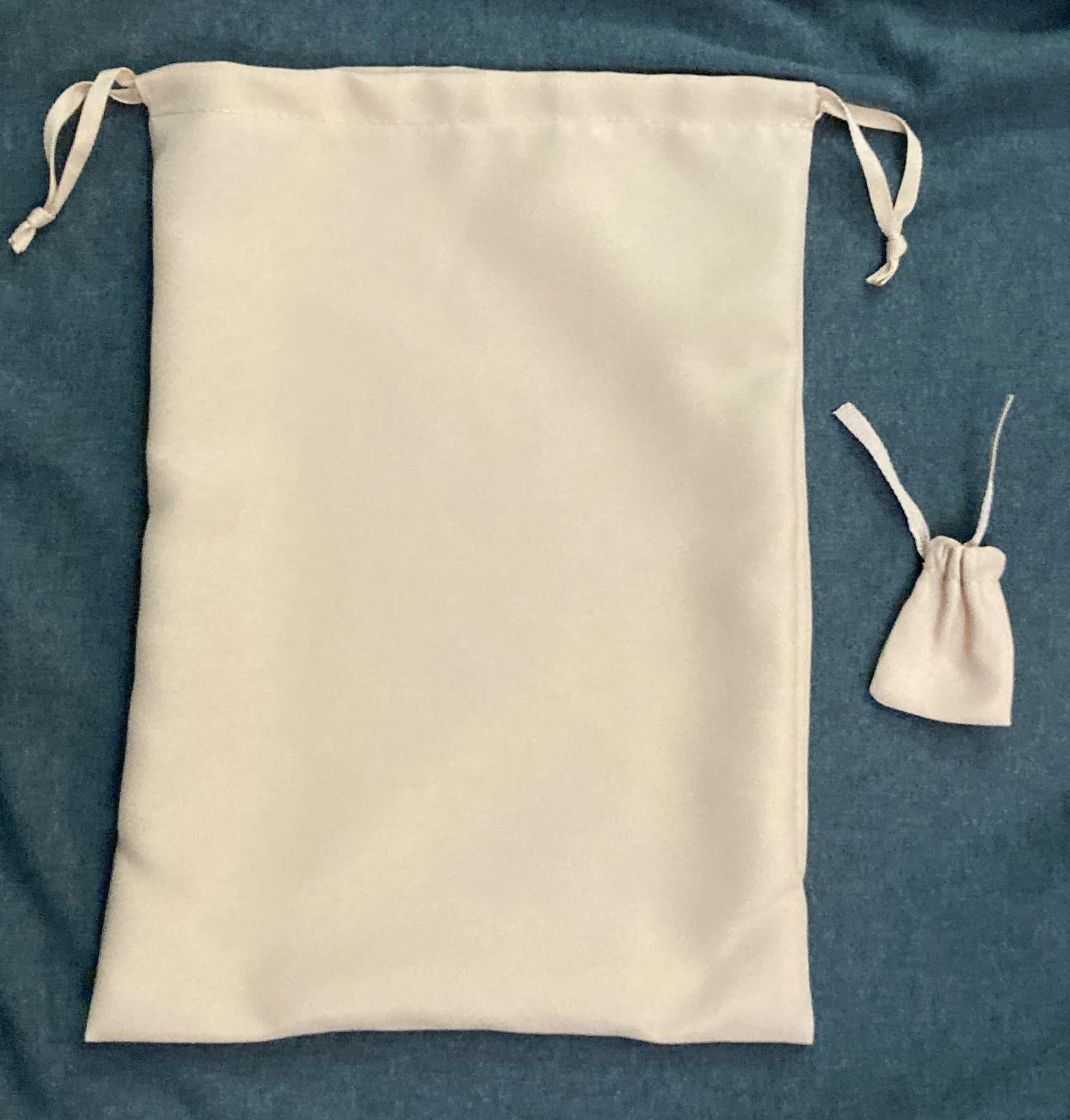 Stuart Weitzman Beige Drawstring Dust Bag 14x10 + Mini Pouch