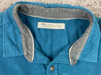 REI Co-op Utility Button Up Shirt Mens Teal Blue Elbow Patches Workwear Sz XXL