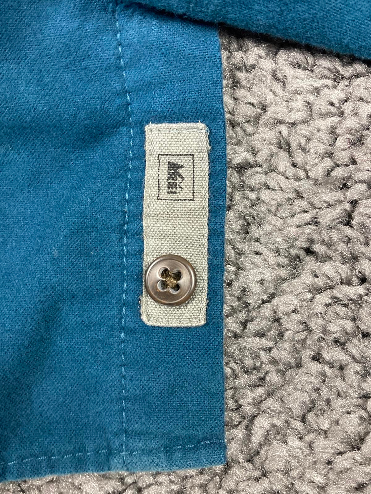 REI Co-op Utility Button Up Shirt Mens Teal Blue Elbow Patches Workwear Sz XXL