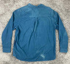 REI Co-op Utility Button Up Shirt Mens Teal Blue Elbow Patches Workwear Sz XXL