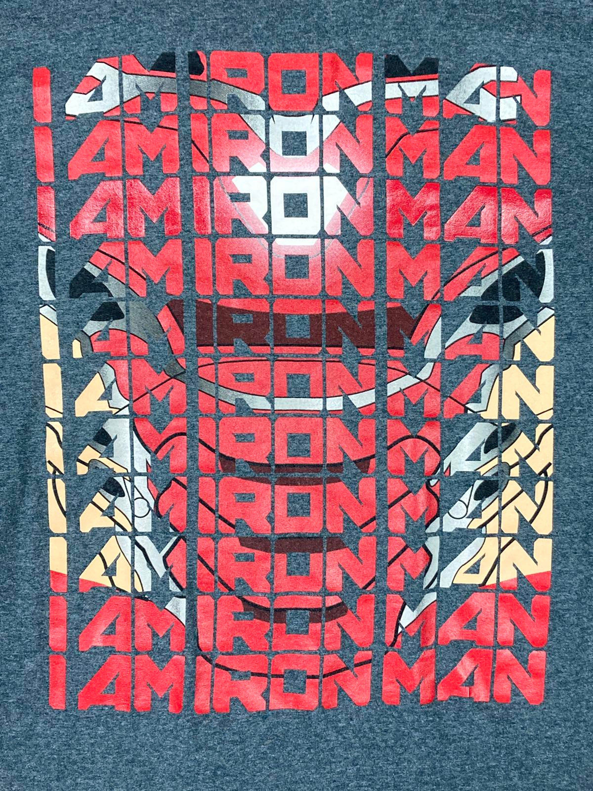 I AM IRONMAN Marvel Graphic T-Shirt Mens Gray Heather Disney Licensed Sz L