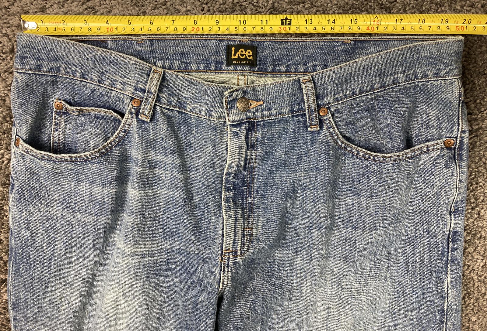 Lee Regular Fit Jeans Mens Light Wash Blue Sz 40x29