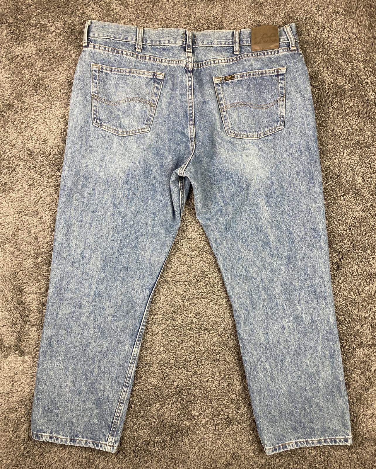 Lee Regular Fit Jeans Mens Light Wash Blue Sz 40x29