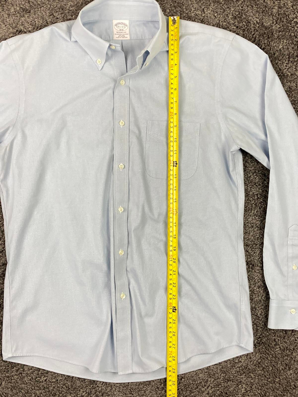 Brooks Brothers Regent Fit Non-Iron Dress Shirt  Blue Check Mens Sz 15.5 34/35