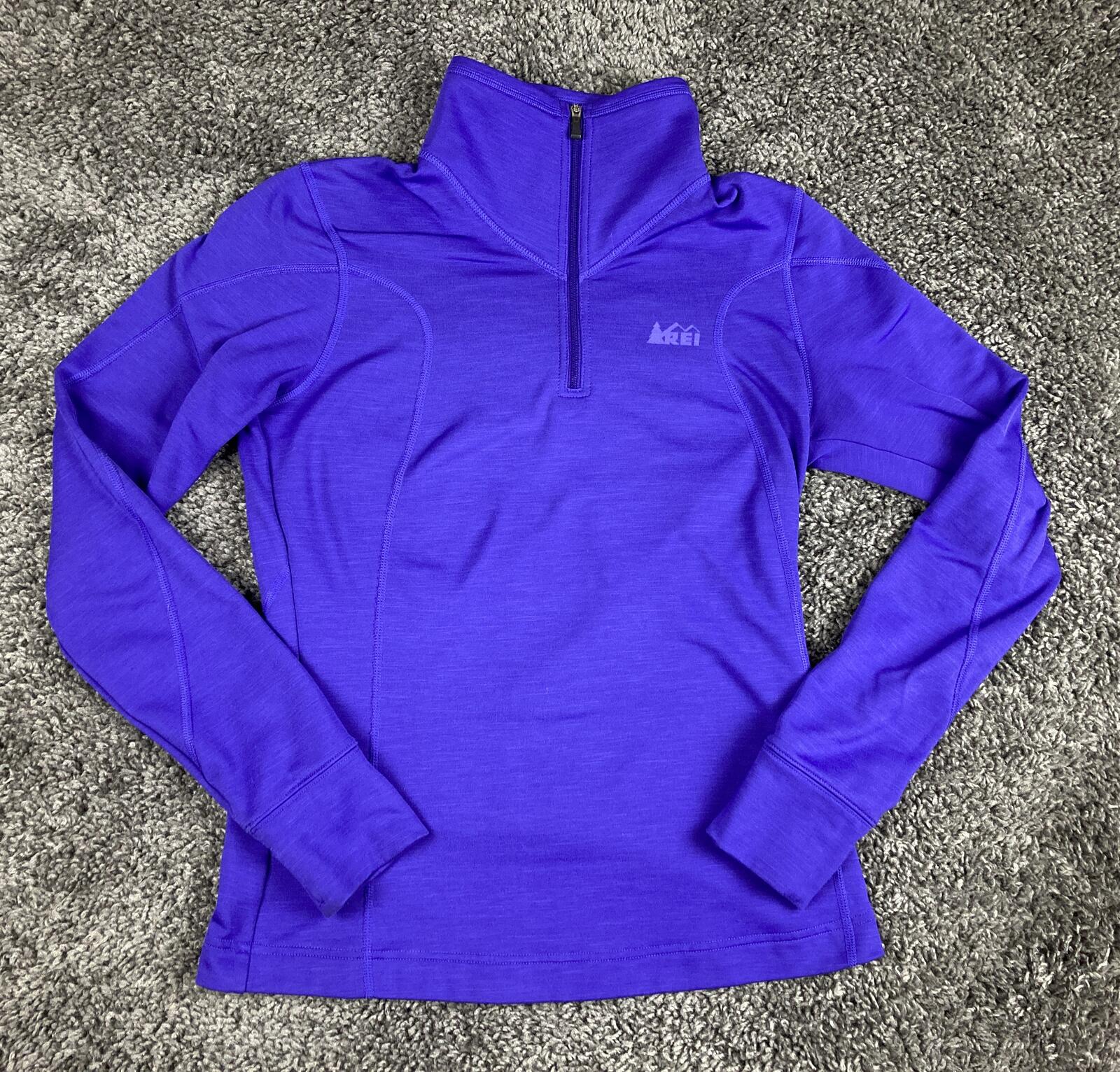 REI Plum Purple Quarter Zip Base Layer Top Women’s Size S