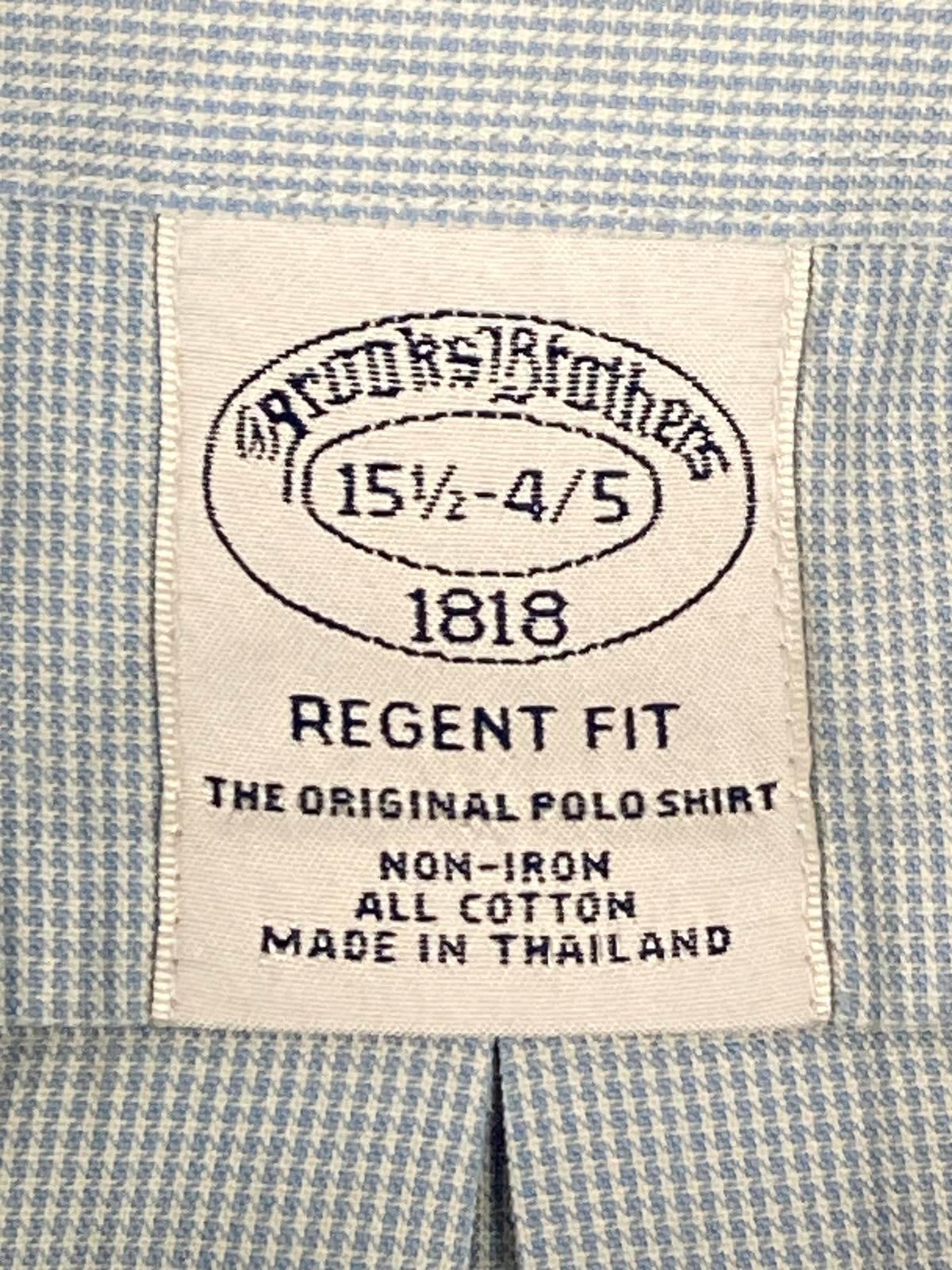 Brooks Brothers Regent Fit Non-Iron Dress Shirt  Blue Check Mens Sz 15.5 34/35