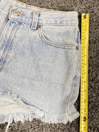 Vintage 90s Levi's 512 Cut Off Denim Shorts High Waisted Frayed Light Wash Sz 11