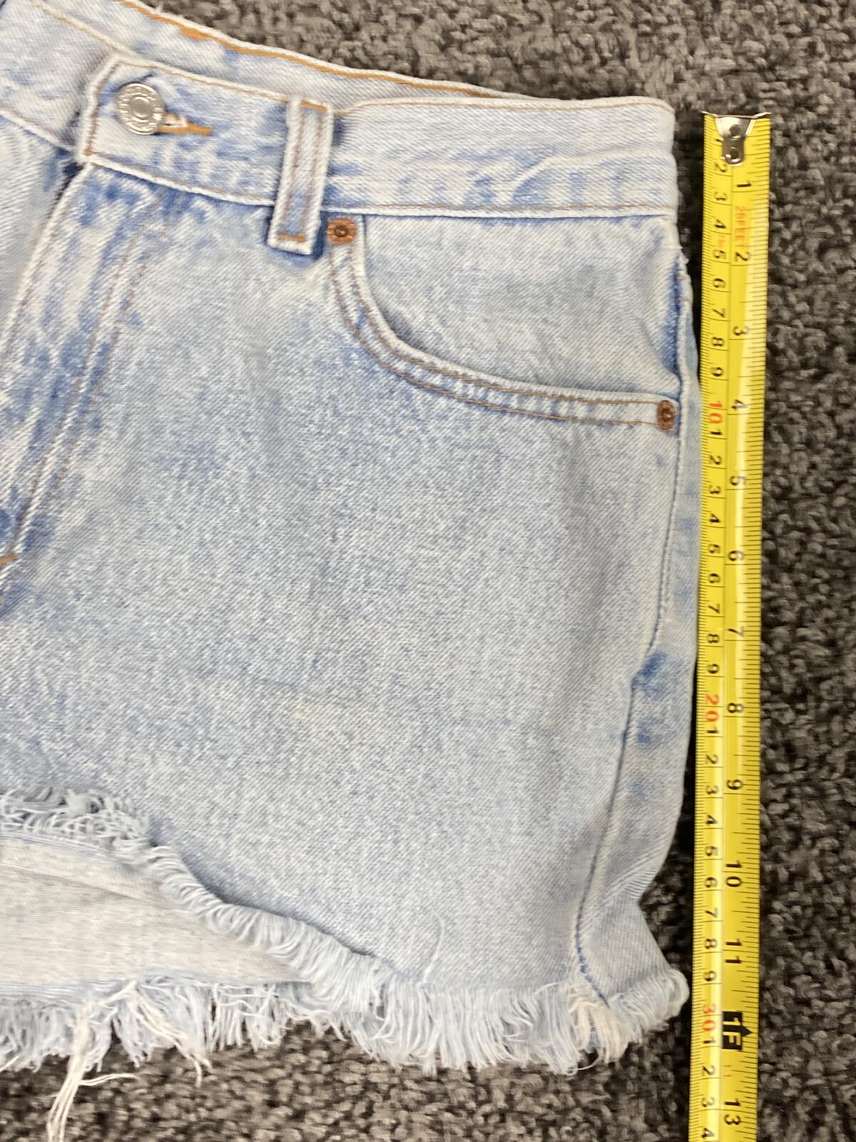 Vintage 90s Levi's 512 Cut Off Denim Shorts High Waisted Frayed Light Wash Sz 11