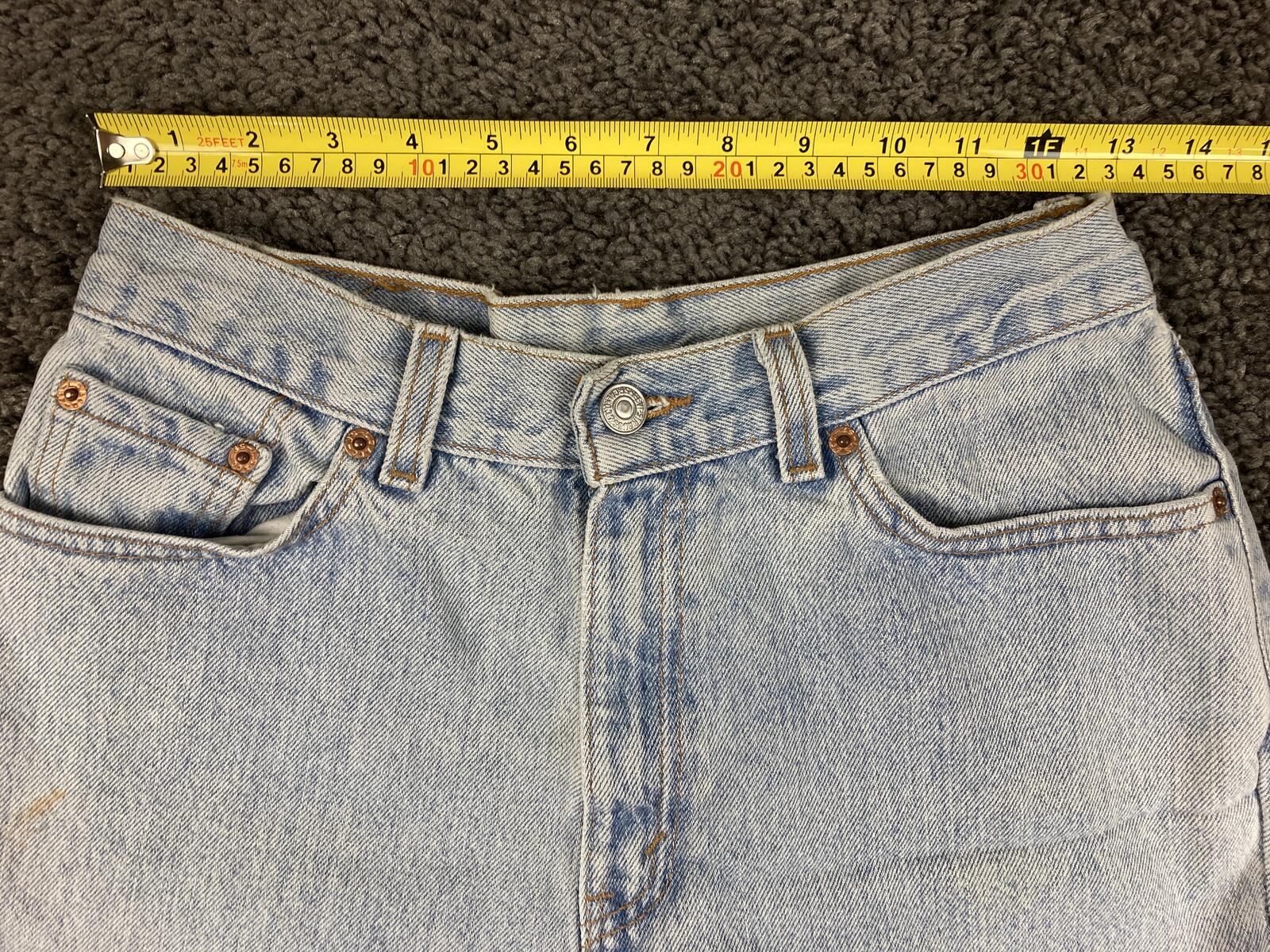 Vintage 90s Levi's 512 Cut Off Denim Shorts High Waisted Frayed Light Wash Sz 11
