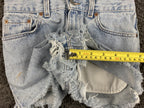 Vintage 90s Levi's 512 Cut Off Denim Shorts High Waisted Frayed Light Wash Sz 11