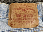 Vintage 90s Levi's 512 Cut Off Denim Shorts High Waisted Frayed Light Wash Sz 11