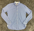Brooks Brothers Shirt Mens L Blue White Stripe Button Down Long Sleeve Sz Large