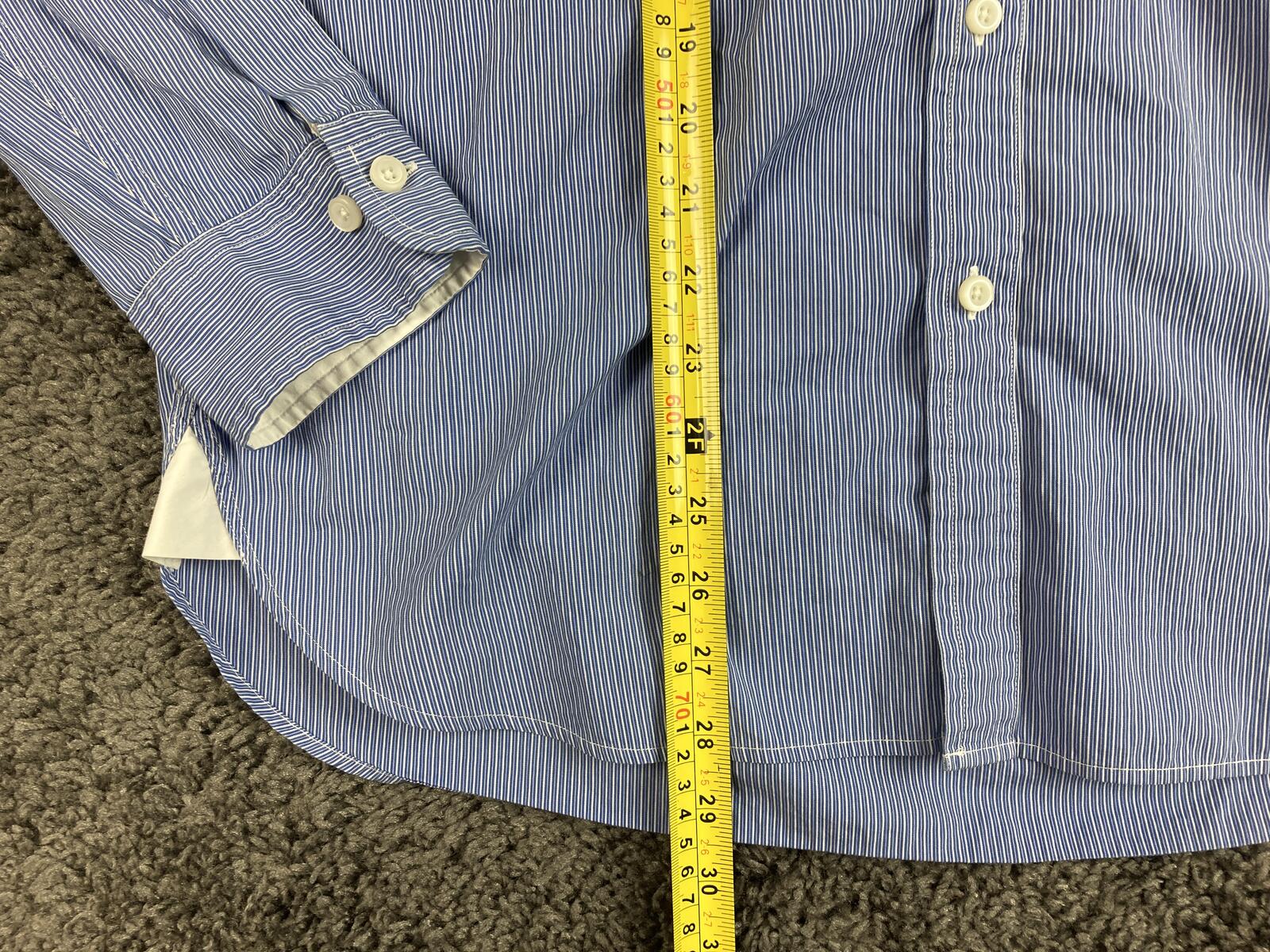 Brooks Brothers Shirt Mens L Blue White Stripe Button Down Long Sleeve Sz Large